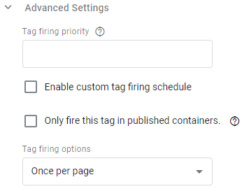 GTM Tag Firing Option