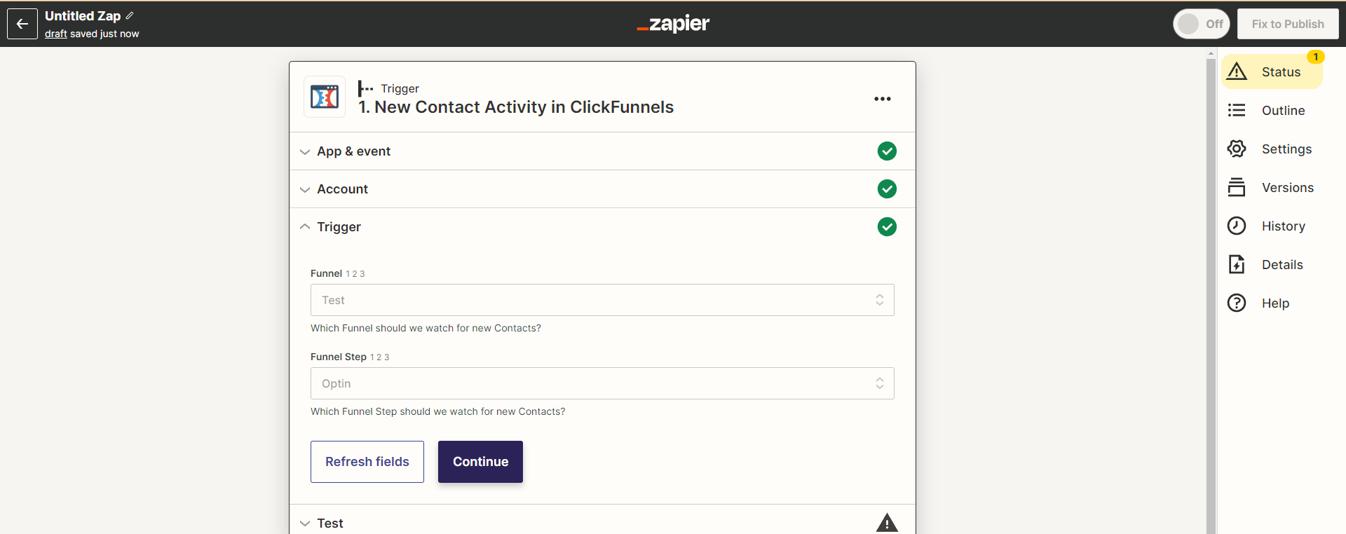 Connecting Funnel with Zappier
