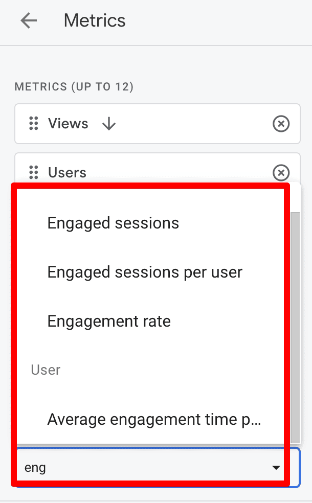 Select Sessions and add it to the list